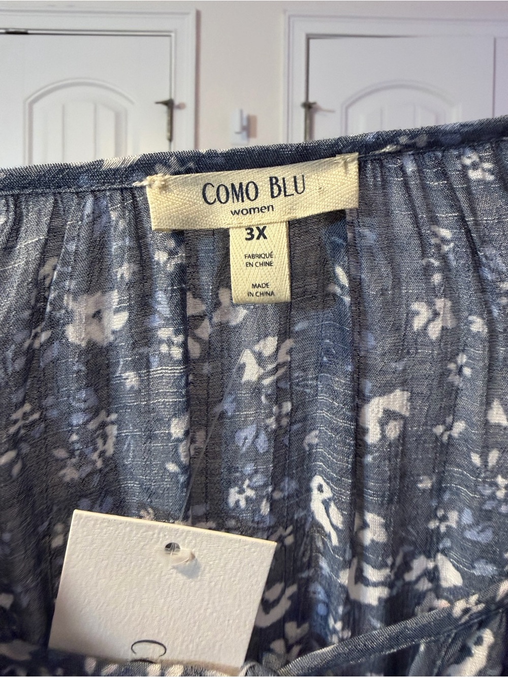 Echo Design Slate Blue Floral top - Picture 3 of 4